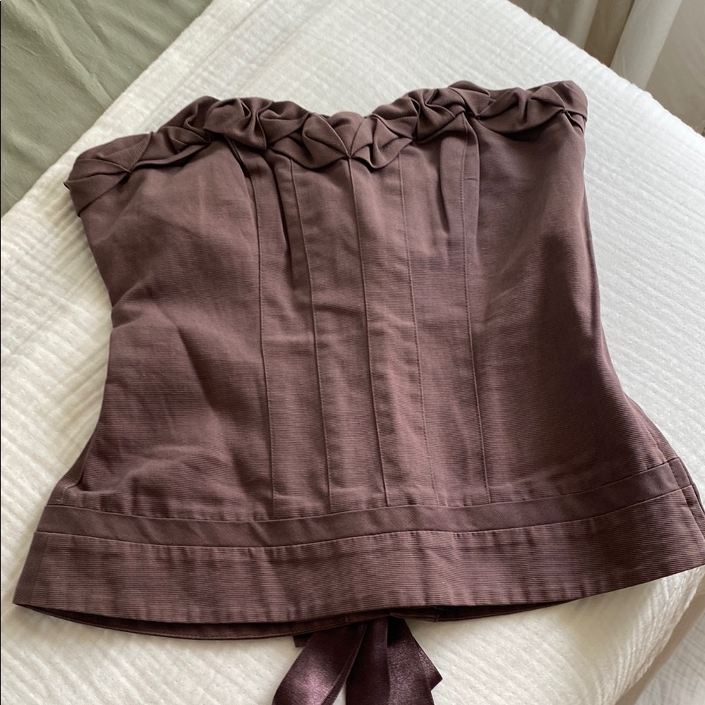 Brown Strapless Corset Top
